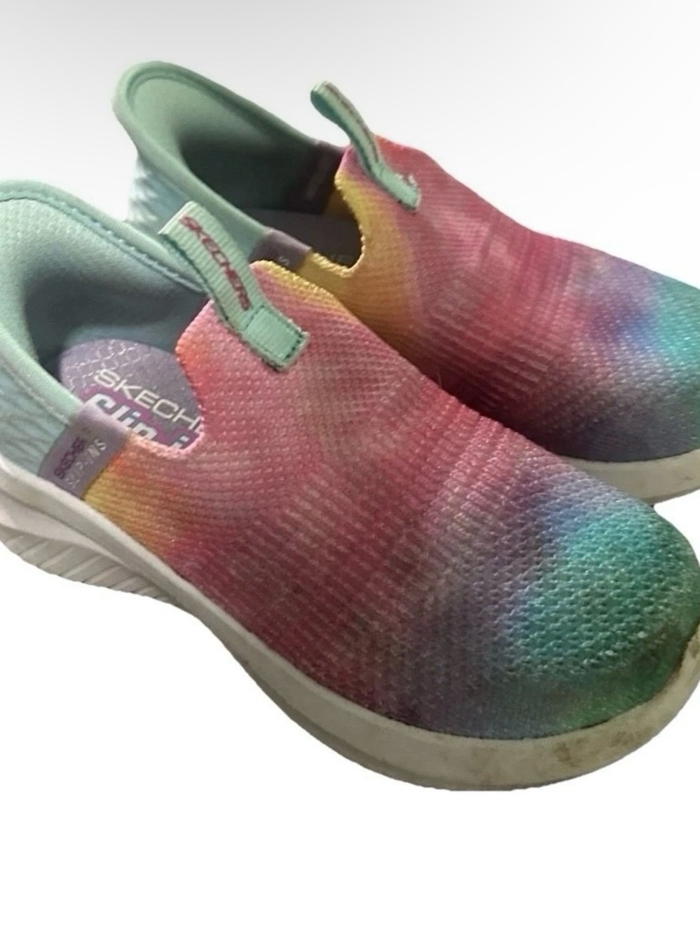 Skechers Kid’s Step-In Sneakers Tie Dye Slip On Cushioned Size 7